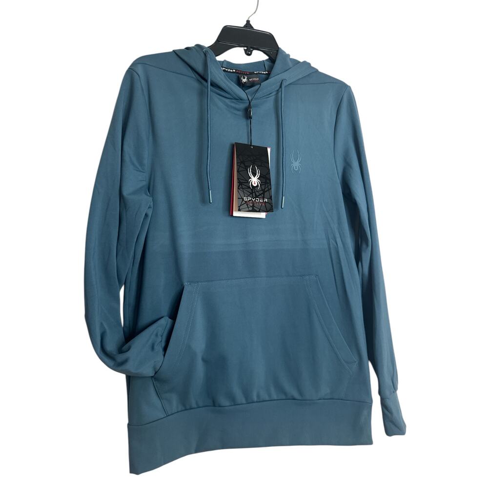 SPYDER Active Hoodie Blue Men's Small Activewear Stretch Breathable Quick Dry‎